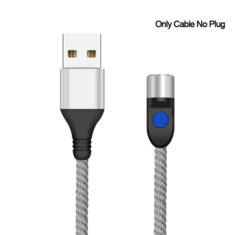 Silver Only Cable Магнитный usb-кабель 3 А, Micro USB type C, 8-контактный кабель для быстрой зарядки мобильных телефонов для iPhone 8, samsung, huawei, Xiaomi, Магнитный провод для передачи данных - Цвет: Silver Only Cable
