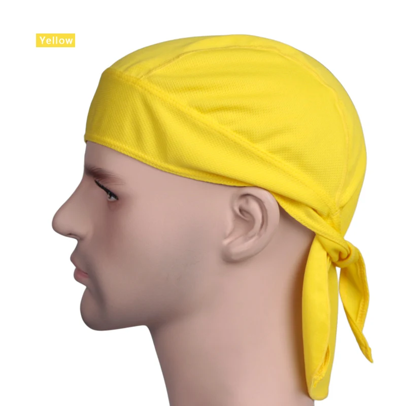 Yellow 1pcs Открытый быстросохнущая чистая велосипедная Кепка головной платок повязка на голову Летняя мужская Беговая ездовая Бандана Ciclismo Пиратская шапка с капюшоном - Цвет: Yellow 1pcs
