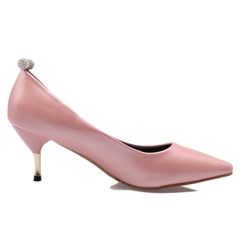 Туфли-лодочки женские на среднем каблуке повседневные милые розовые свадебные