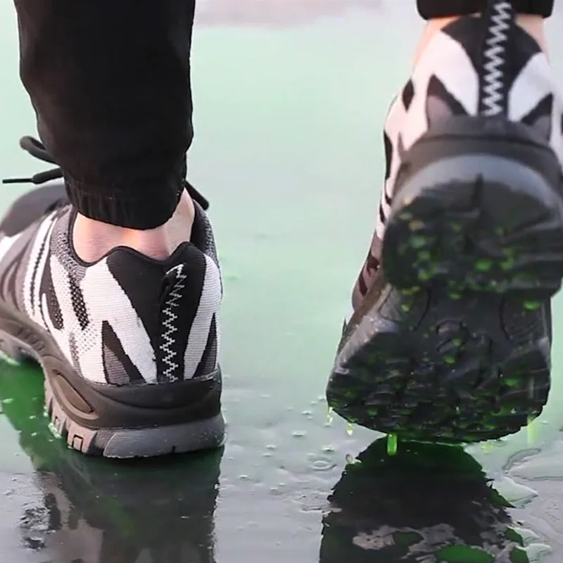 Мужские камуфляжные рабочие ботинки проколостойкие дышащие стальной носок