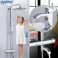 gappo shower faucets chrome bathroom shower mixer bath shower head set wall mounted thermostatic shower faucets basin faucet
