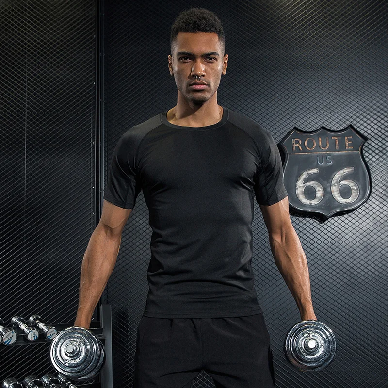 2019 gymnastics shirt sports t-shirt fitness men running men's training T-shirt | Спорт и развлечения