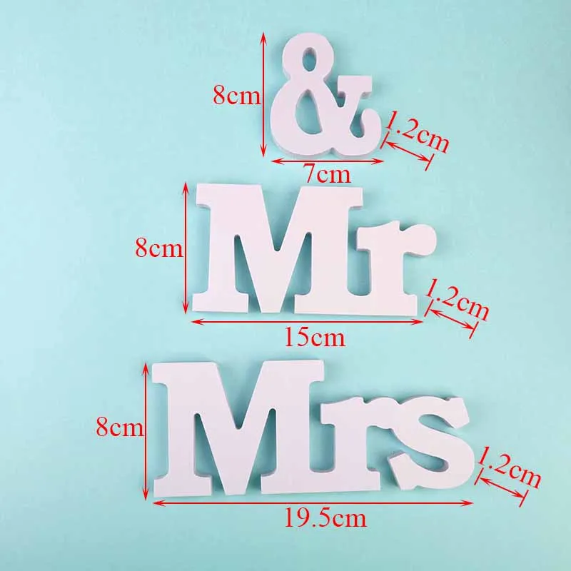 3 шт./набор свадебные украшения Mr &amp Mrs для свадьбы дня рождения белые буквы
