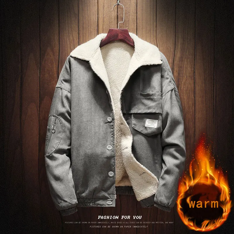 JCCHENFS Зимняя Толстая куртка пальто плюс бархат хлопок теплая мужская стильный