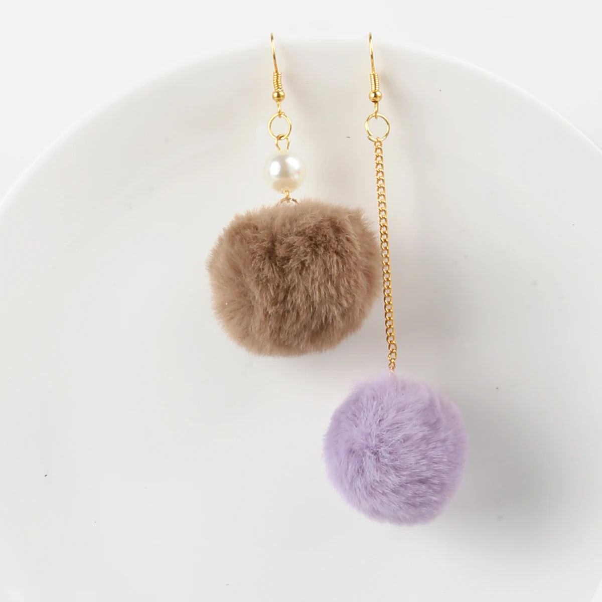 6 цветов помпон из искусственного кроличьего меха 4 см милый Шарм для сережек