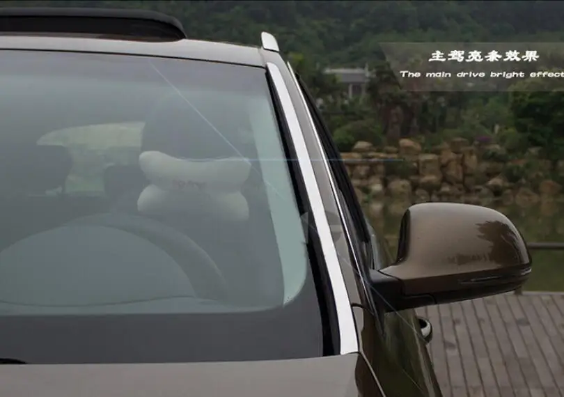 Для Audi Q5 2008 2015 Нержавеющая сталь Передняя сторона лобового стекла стеклянная