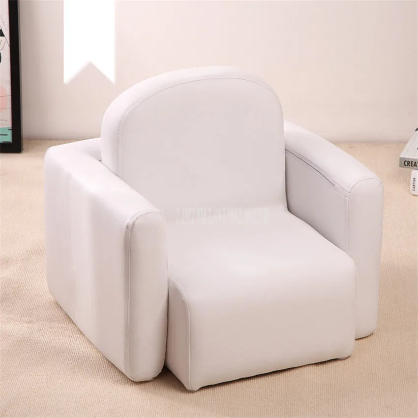 White pure color Милая Детская ленивая губка для чистки дивана, наполнитель из твердой древесины, каркас, мягкое сиденье, стул, поручни, разделяемые как стол, детский диван, стул - Цвет: White pure color