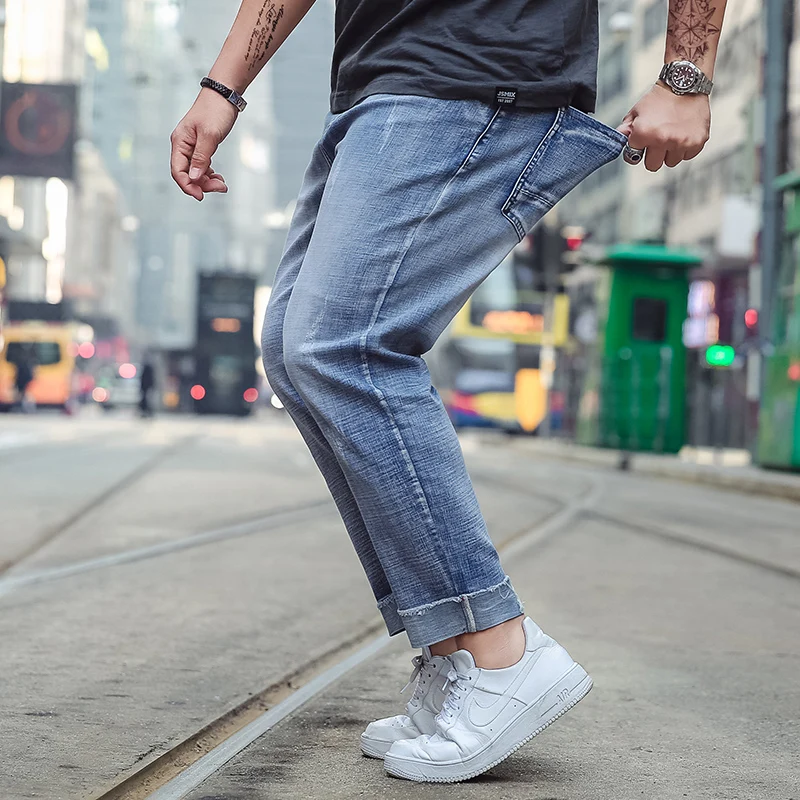 Плюс Размеры S-6XL джинсы для Для мужчин Slim Fit Брюки классические мужские джинсовые