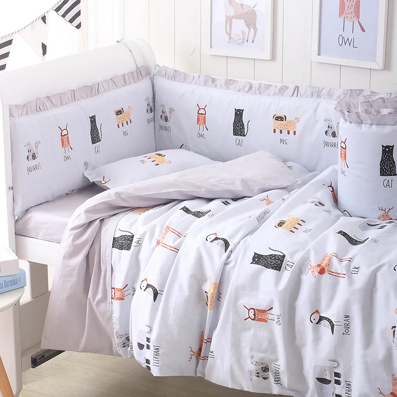 9 шт. хлопковые дышащие детские постельные принадлежности для новорожденных