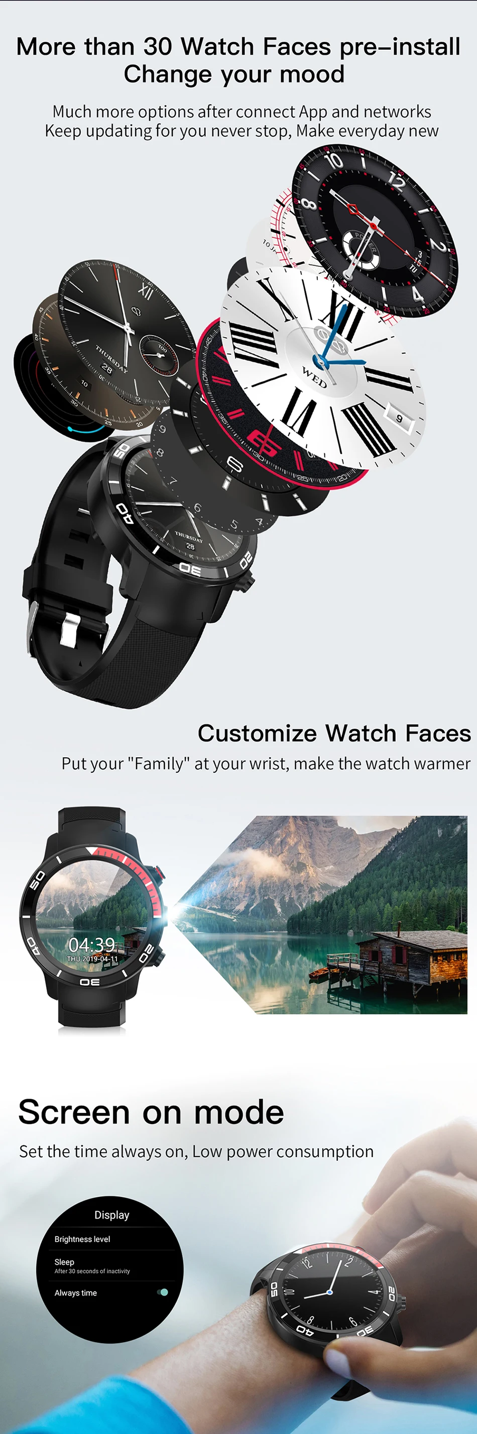 Finow H8 4G Смарт часы reloj Android 7,1 умные часы MTK6739 1,39 дюймов AMOLED дисплей умные часы для gps Спорт трекер