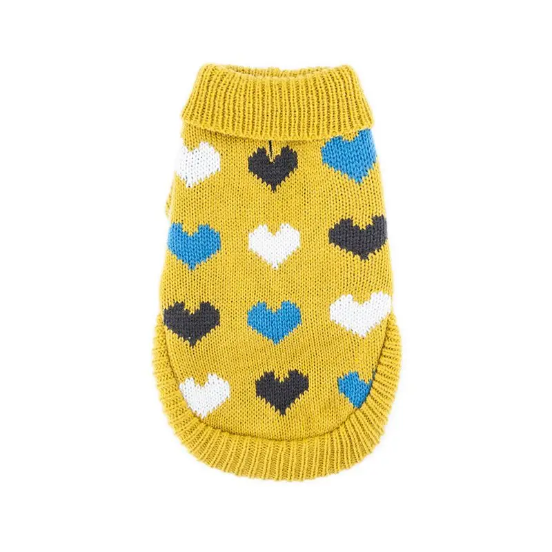 Dog Cat Knit Sweater Heart Design Pet Cute Sweatshirt for Autumn And Winter Multi-Color Protect Two Feet Dog Warm Clothing