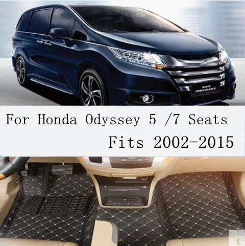 

Автомобильные коврики для ног, 3D роскошные кожаные автомобильные коврики для Honda Odyssey на 5 /7 мест 2002-2004/2005-2008/2009-2015 и выше
