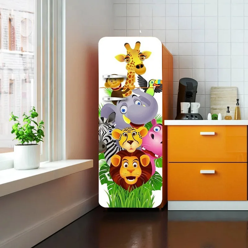 Новая дверь холодильник стикер ПВХ водонепроницаемый съемный самоклеющиеся