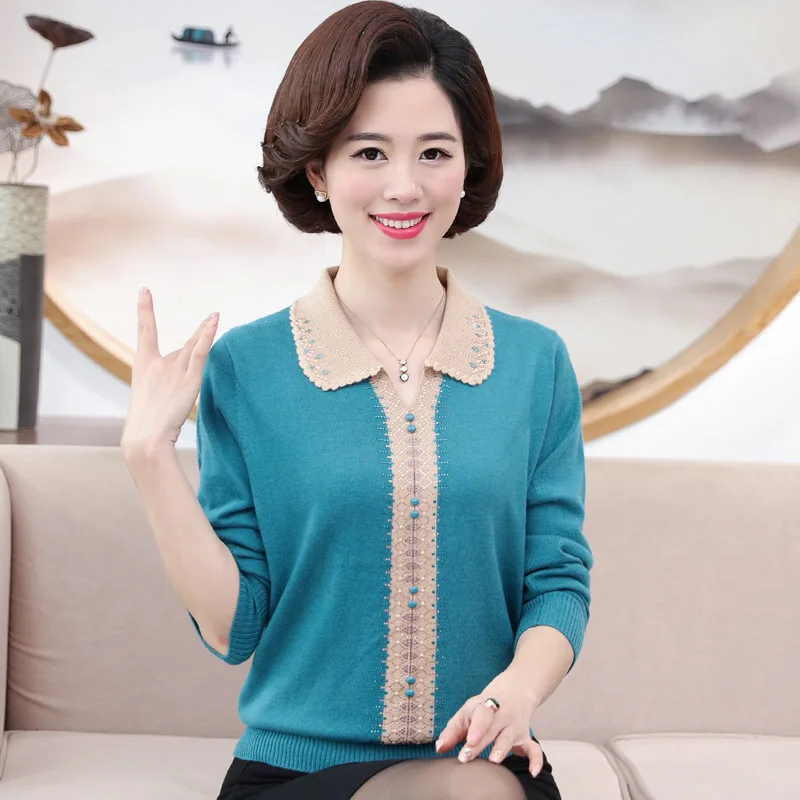 Женский кашемировый свитер среднего возраста весенне-осенний Модный