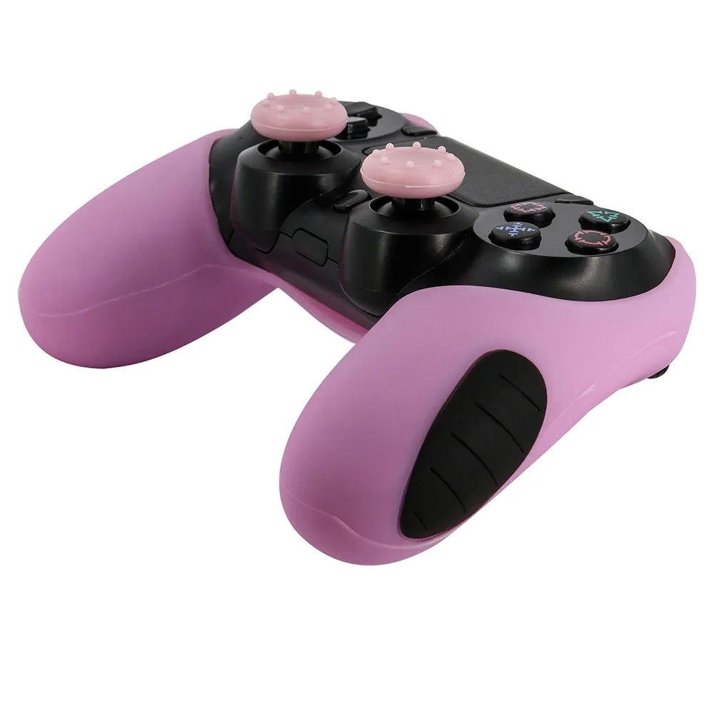 Чехол из мягкой силиконовой резины для контроллера PS4 с 2 зажимами большого