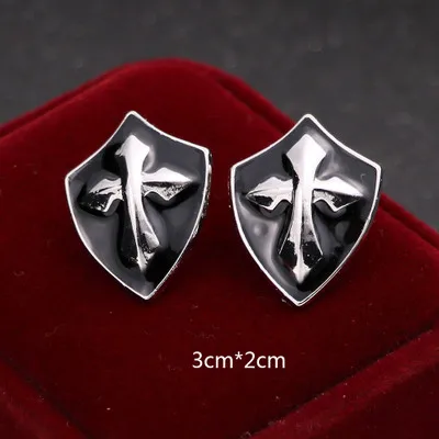 Silver pair Мужской костюм рубашка высокого класса брошь булавка пряжка прилива одежда ювелирные изделия крест щит воротник игла Орна мужчины t - Цвет: Silver pair