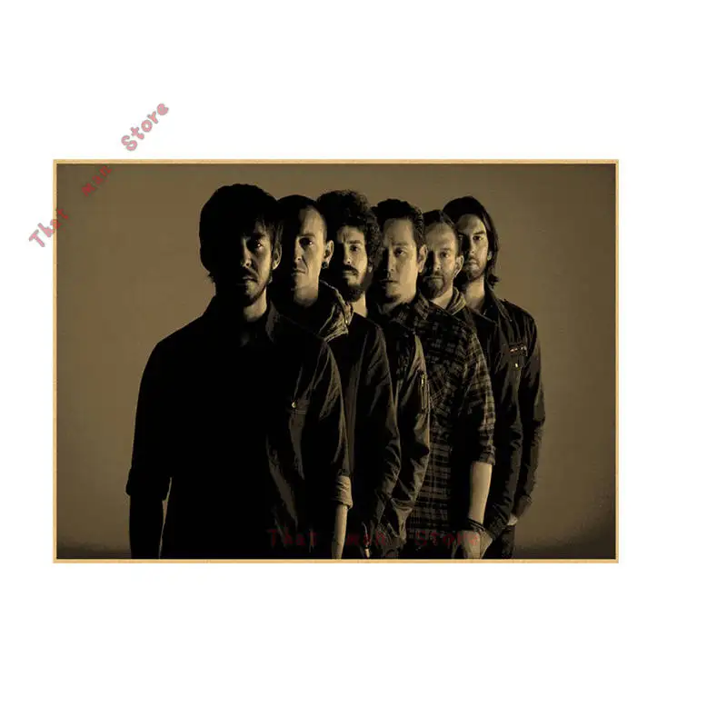 Винтажная ретро-рок-группа Linkin park, музыкальная гитара, матовая крафт-бумага, античный плакат, настенная наклейка, домашний декор - Цвет: Фиолетовый