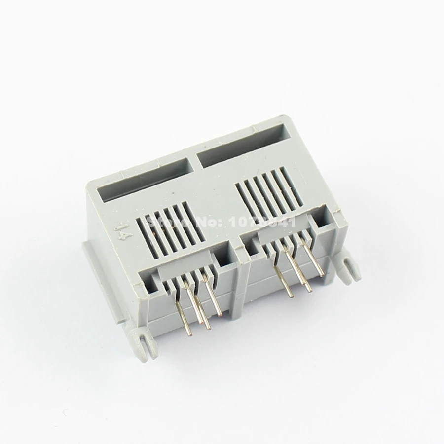 100 шт. RJ11 4 контактный телефон с двумя слотами под прямым углом гнездо платы|jack