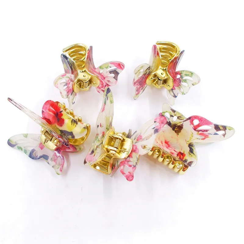 Бабочка заколка для волос с украшением в виде синих кристаллов и головной убор