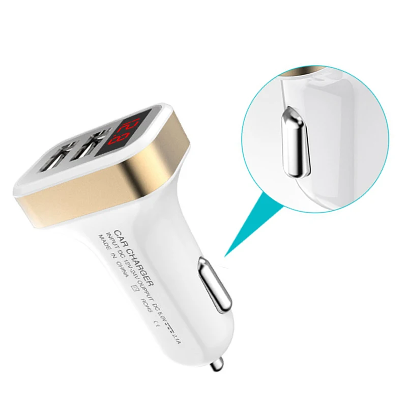 2.1A двойной USB порт зарядное устройство s цифровой светодиодный дисплей