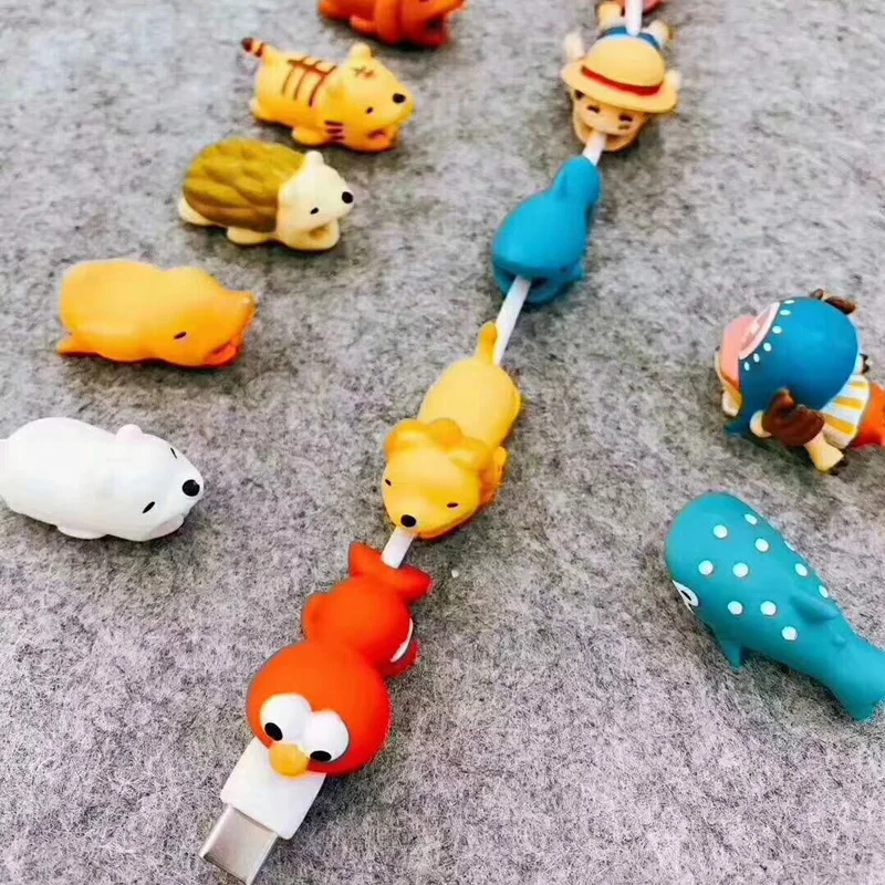 Мультфильм животных укус USB защитный кабель организатор линии передачи данных