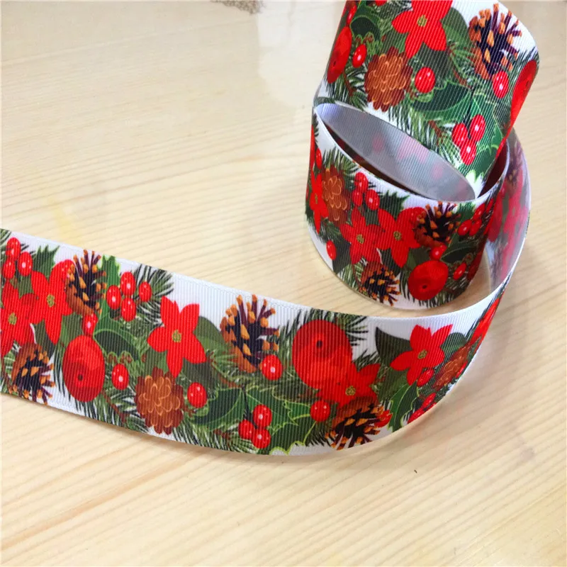 9 16 22 25 38 50 75 мм ширина Рождественская Печать Grosgrain лента или атласная AM19 | Дом и сад