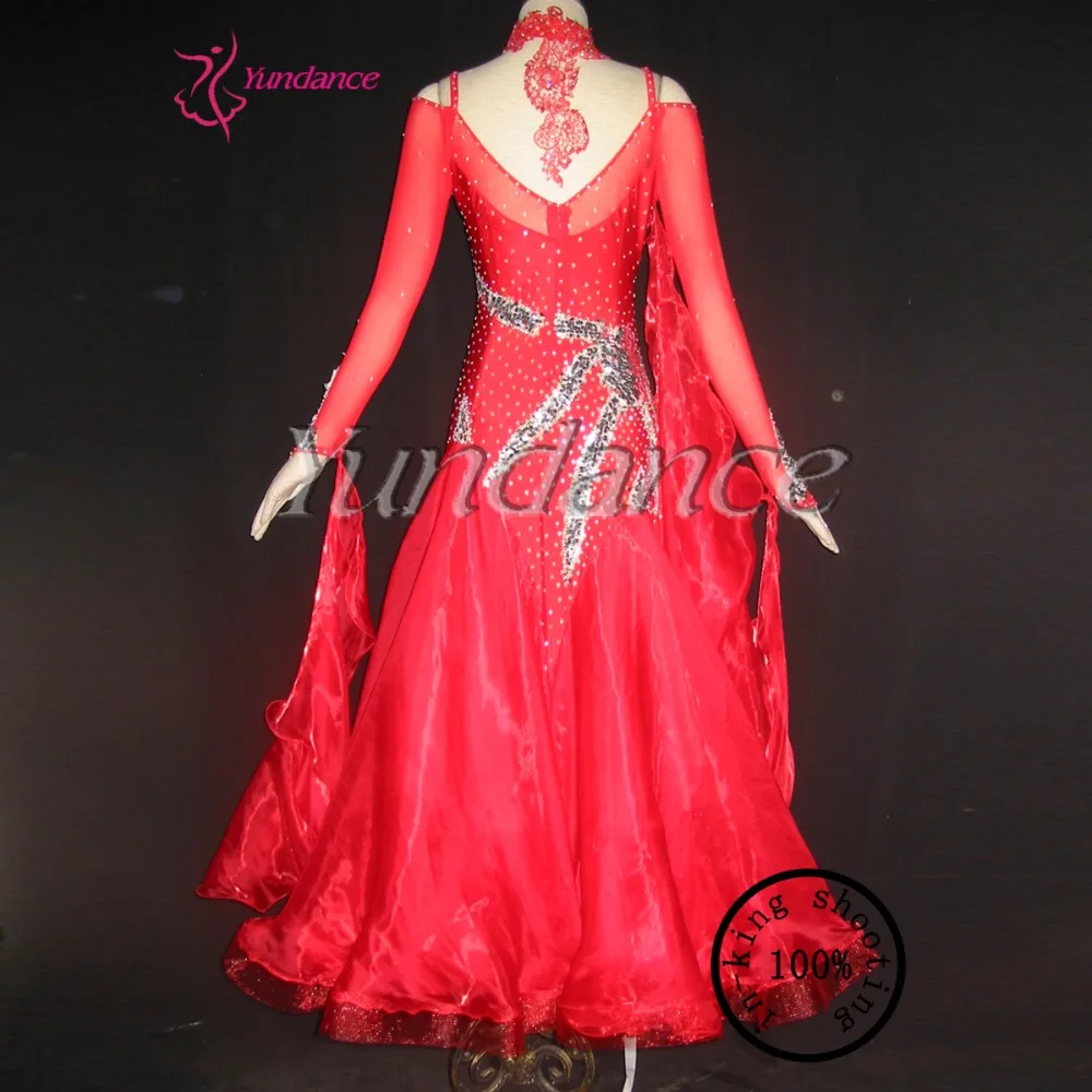 

Top Quality Performance Ballroom Standard Dance Dresses In Red B-10199