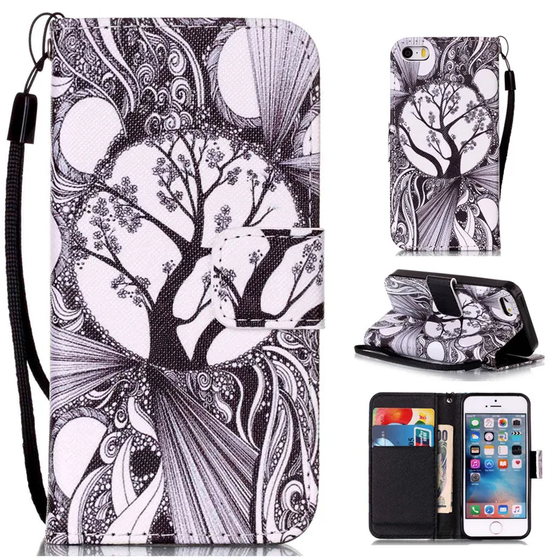 Чехол для Apple Ipod Touch 5 6 кожаный чехол книжка с бумажником телефона iphone 4 7 7S 5C 66S plus SE