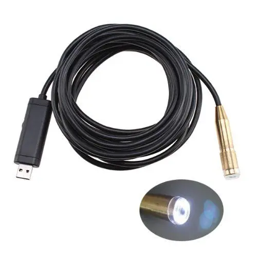 Водонепроницаемый Бороскоп с 4 светодиодами 5 м камера для осмотра змеи USB