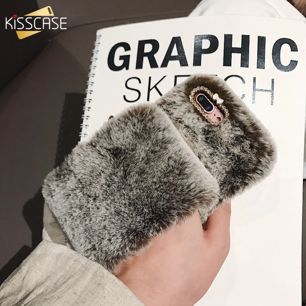 KISSCASE пушистый чехол для телефона iPhone 6 6S Plus зима теплый браслет 7 8 X XS Max XR S