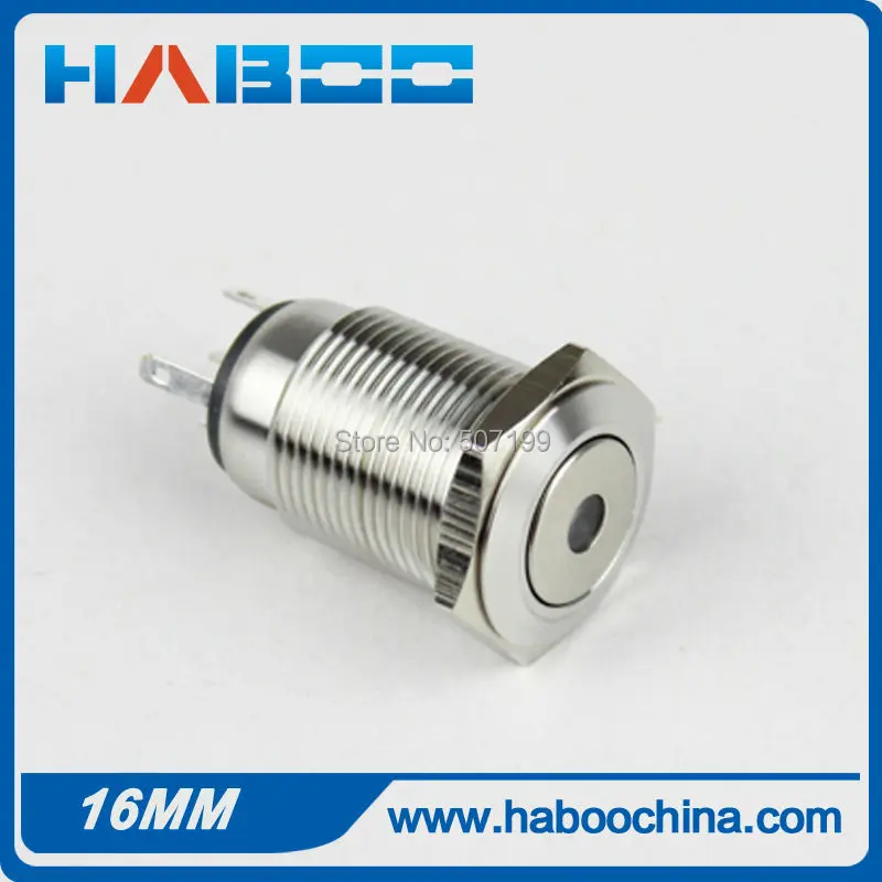 10 шт./лот 16 мм Мгновенный Переключатель со светодиодной подсветкой переключатель