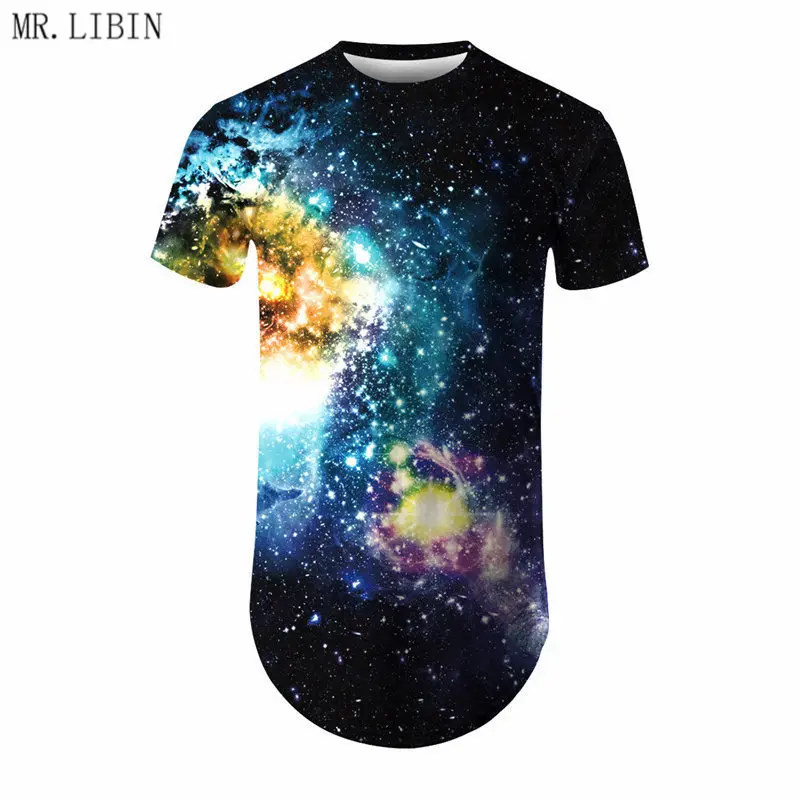 MR. LIBIN Мужская Хип Хоп футболка 3D галактика звездное небо Футболка мужская