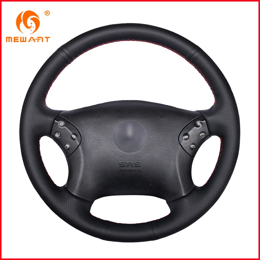 Чехол на руль автомобиля MEWANT из черной натуральной кожи для Mercedes Benz W203 C Class 2001 2007