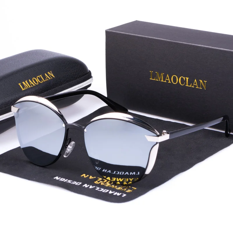 Очки солнцезащитные LMAOCLAN женские, Роскошные Модные Винтажные брендовые дизайнерские солнечные очки «кошачий глаз»