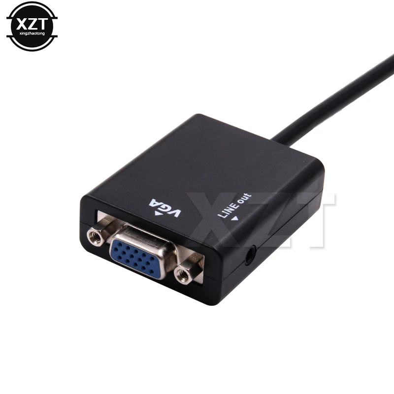 Высококачественный адаптер HDMI VGA конвертер с аудиоразъемом 3 5 мм HDMI2VGA для