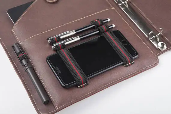 ILooker портфель с 3-кольцо связующего натуральная козья кожа Padfolio ручкой-подходит