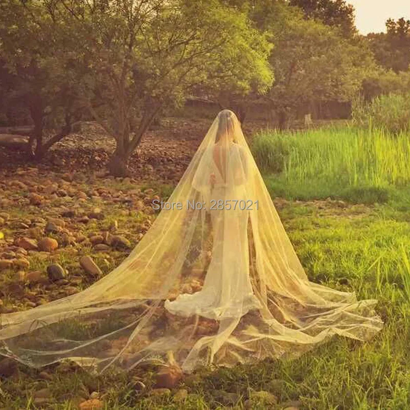 2018 длинная фатиновая мягкая двухслойная свадебная фата с гребнем ширина 4 м 3