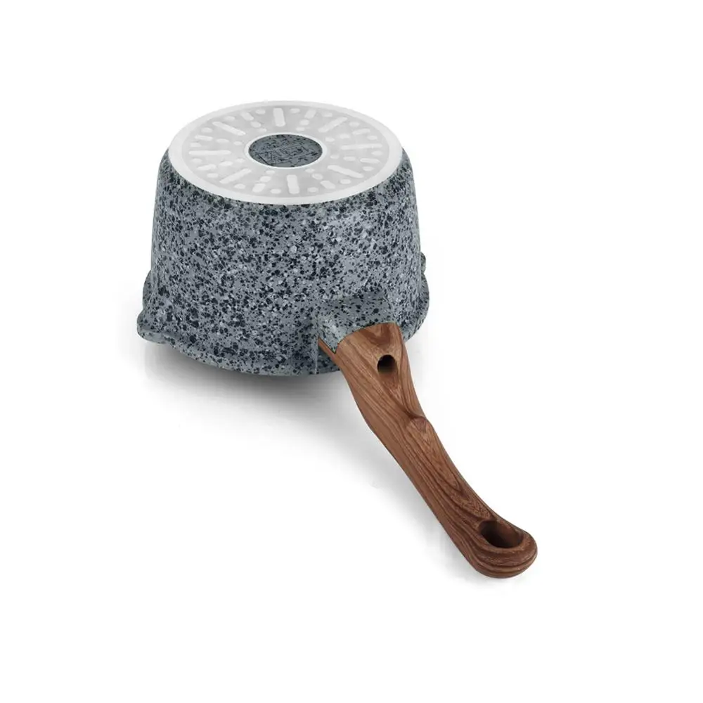 Серая кастрюля для супа 16 см антипригарный инструмент приготовления молока мини