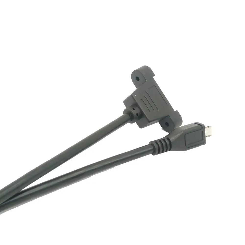 Крепление на панель с винтовым замком Micro USB 2 0 Тип B штекер гнездо M/F УДЛИНИТЕЛЬ