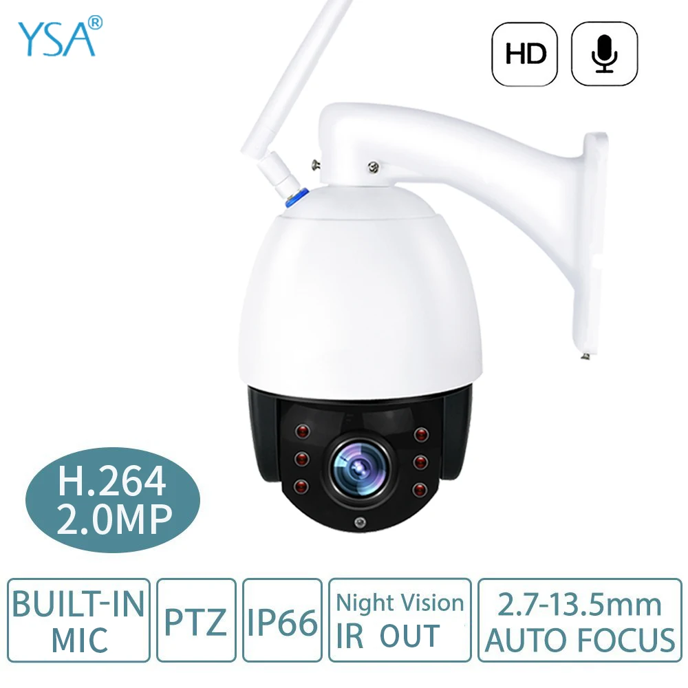 Беспроводная купольная ip камера PTZ 5X 1080P HD Zoom видеонаблюдения Wi Fi 2 7 13 5 мм объектив