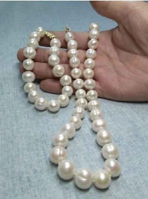 

NATURAL AAA 11-12MM SOUTH SEA WHITE PEARL NECKLACE + BRACELET PLATED CLASP