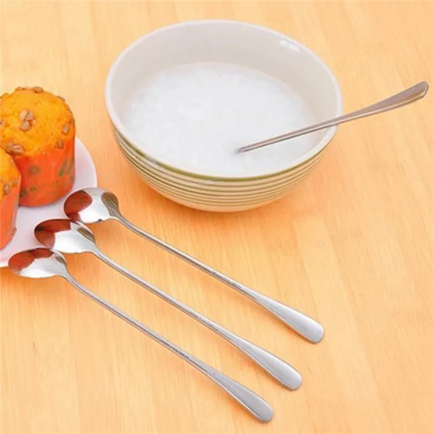 Кофе ложки с длинной ручкой для чая и кофе Мороженое столовые приборы