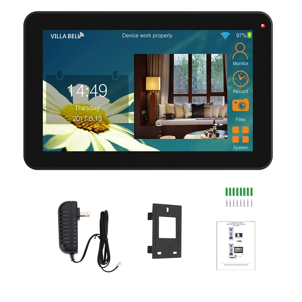 Mountainone 9 дюймов проводной Wi-Fi 3 квартиры видео-телефон двери Система внутренней связи ip-телефон компании RFID IR-CUT HD 1000TVL звонком со встроенной камерой камера