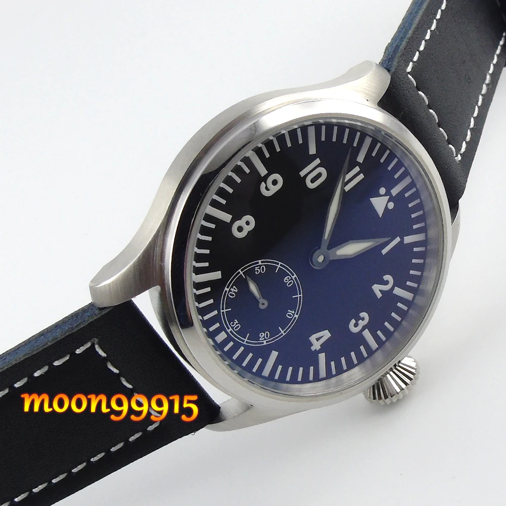 Мужские часы с черным циферблатом parnis 47 мм синим светом 6498|watch men|watch men watchwatch watch |