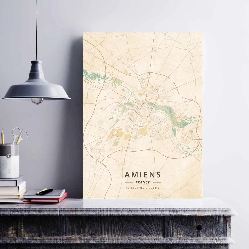 Плакат aixenпрованс Amiens Анже Besancon Бордо Брест Кале канны кайен склерорферранд