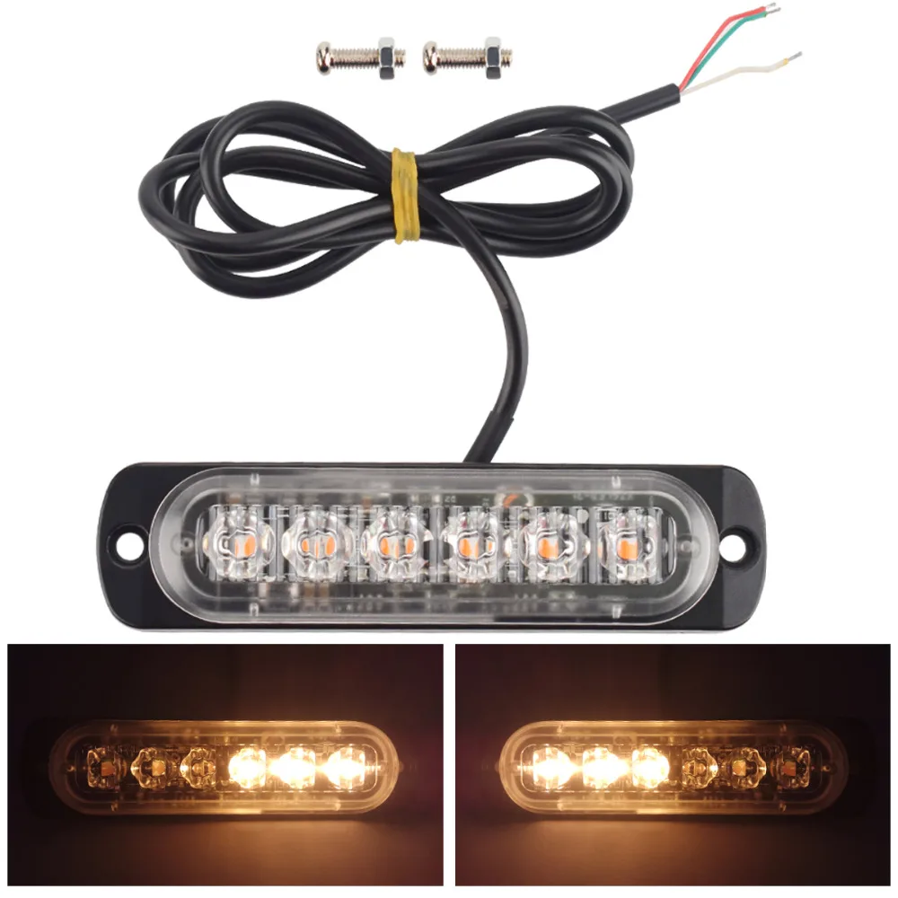 6 Led Стробоскоп мигающий предупреждающий свет решетчатая Подсветка лампа для