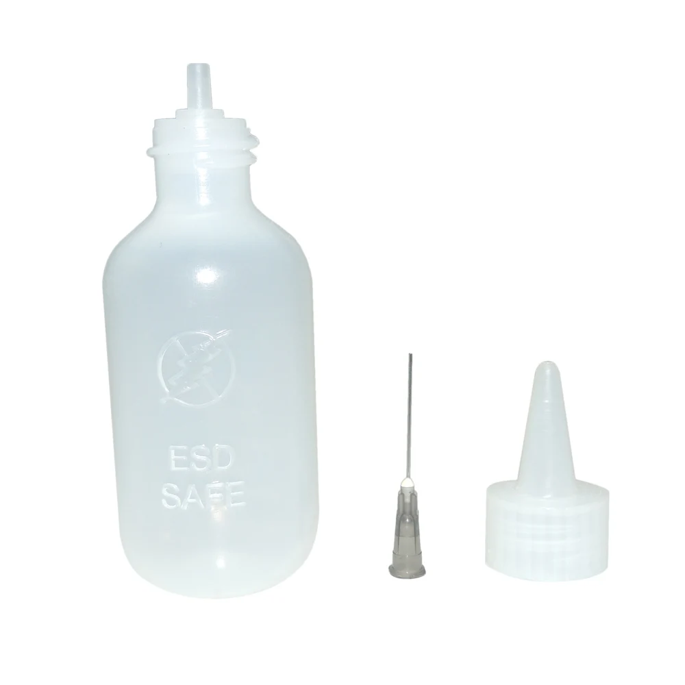 

5pcs ESD Antistatic Flux Soft 50ml Bottle Flux Dispenser with Needles Cap Transparent Dispenser Bottle for Rosin Solder