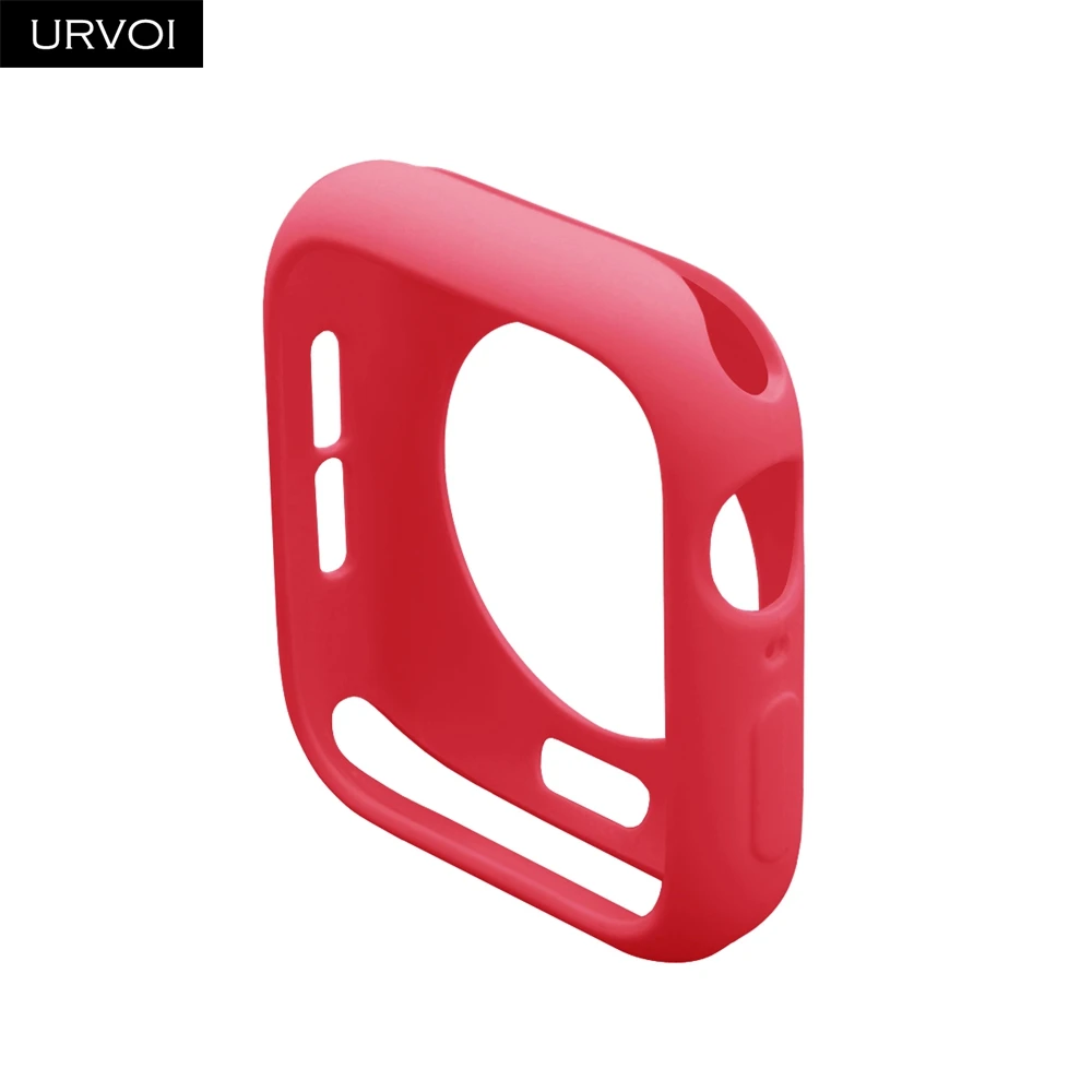 Red URVOI бампер для apple watch series 5 4 3 2 чехол для iwatch ТПУ карамельного цвета чехол тонкий защитный ультратонкий ремешок 40 мм 44 мм - Цвет: Red