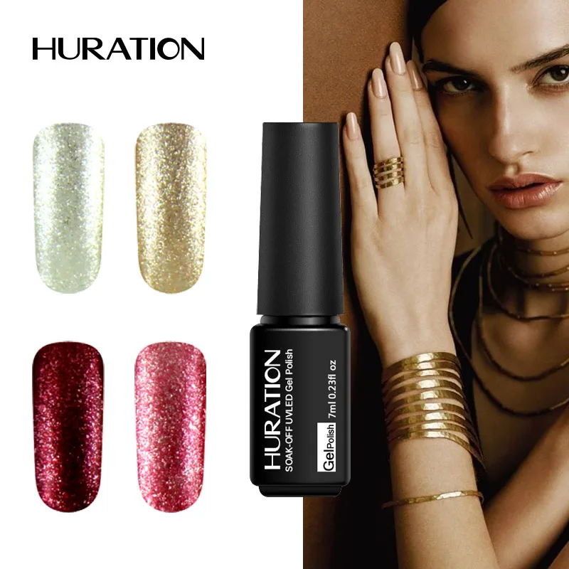 Huration Сияющий эффект Platinum гель лак для ногтей Long-Lasting Книги по искусству Soak Off Цвет