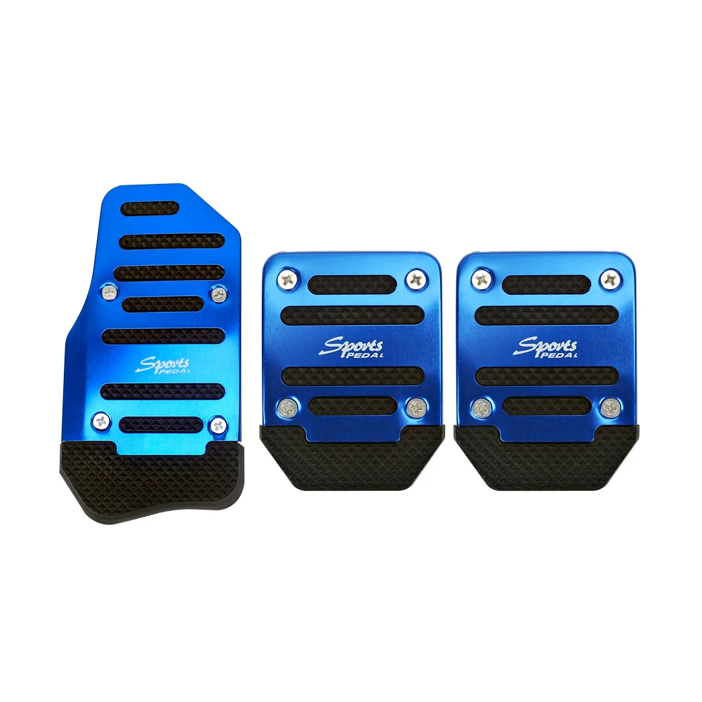3 шт. синий Алюминиевый нескользящий ручной автомобильный комплект для педалей